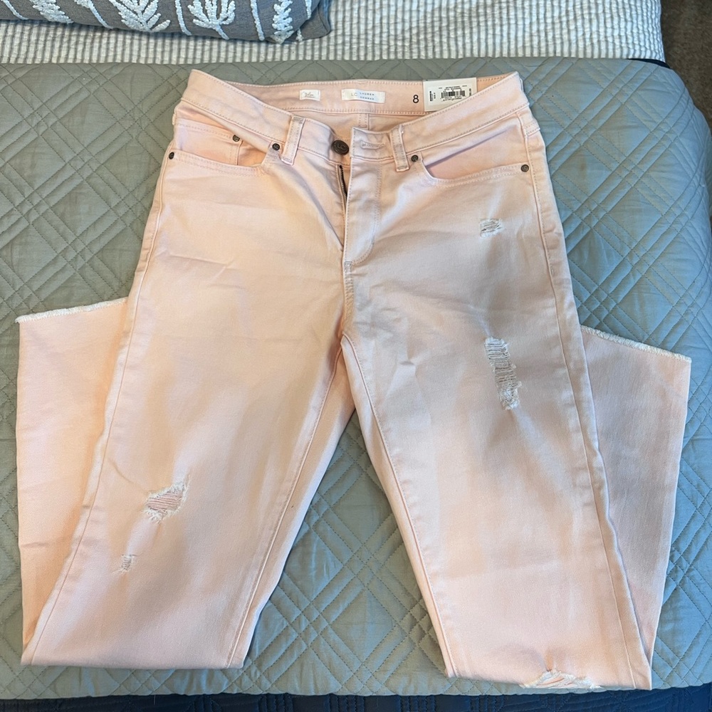 NWT LC Lauren Conrad Pink Denim Skinny Pants- Size 8